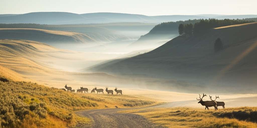 Generate a high-quality, relevant image prompt for an article about: 10 Wildlife Tours In Montana: A