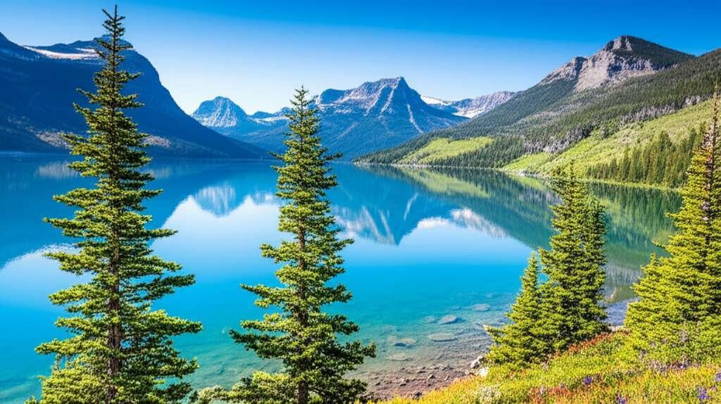 Generate a high-quality, relevant image prompt for an article about: 7 Scenic Lakes In Montana: Brea