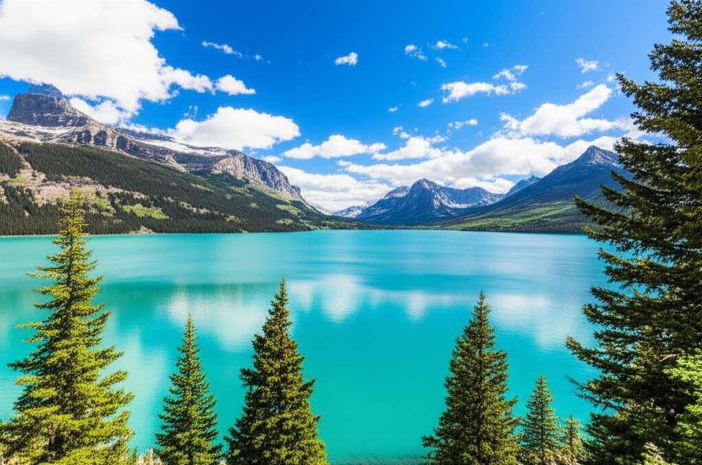 Generate a high-quality, relevant image prompt for an article about: 7 Scenic Lakes In Montana: Brea