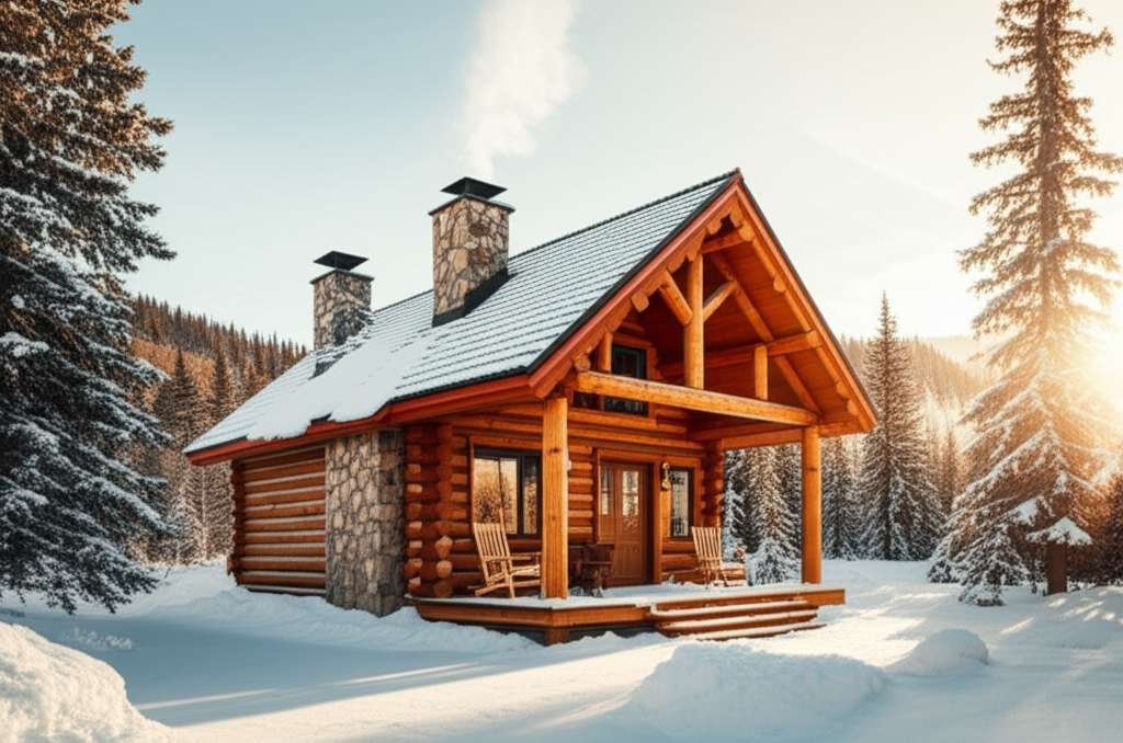 Generate a high-quality, relevant image prompt for an article about: 6 Romantic Cabins In Montana: C