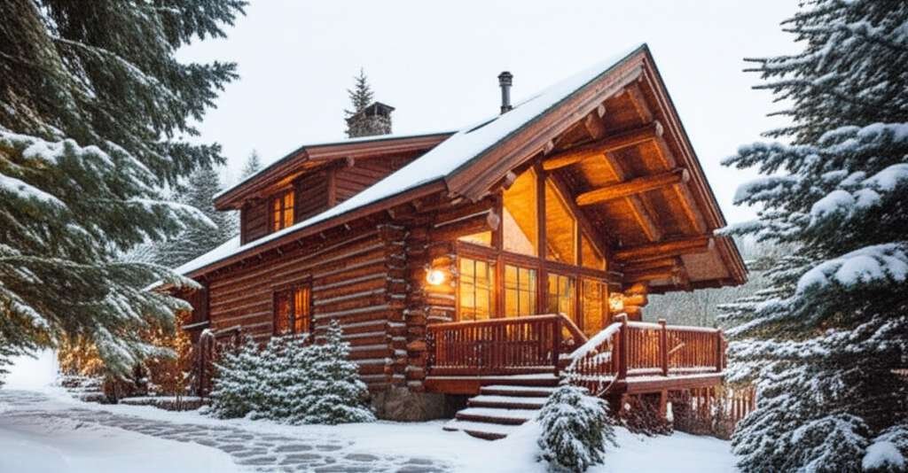 Generate a high-quality, relevant image prompt for an article about: 6 Romantic Cabins In Montana: C