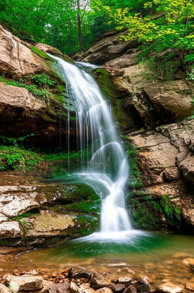 Generate a high-quality, relevant image prompt for an article about: 7 Waterfalls in Nebraska: Stunn