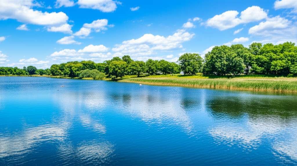 Generate a high-quality, relevant image prompt for an article about: 8 Lakes In Nebraska: Stunning S