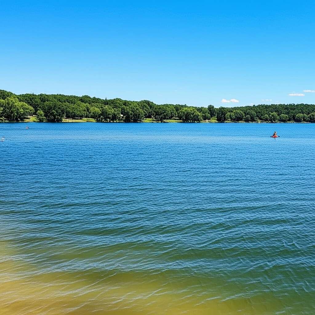 Generate a high-quality, relevant image prompt for an article about: 8 Lakes In Nebraska: Stunning S