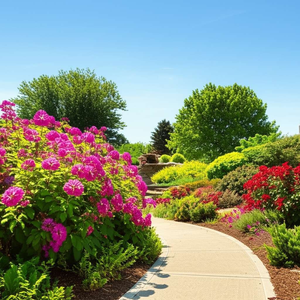 Generate a high-quality, relevant image prompt for an article about: 8 Gardens in Nebraska: Amazing