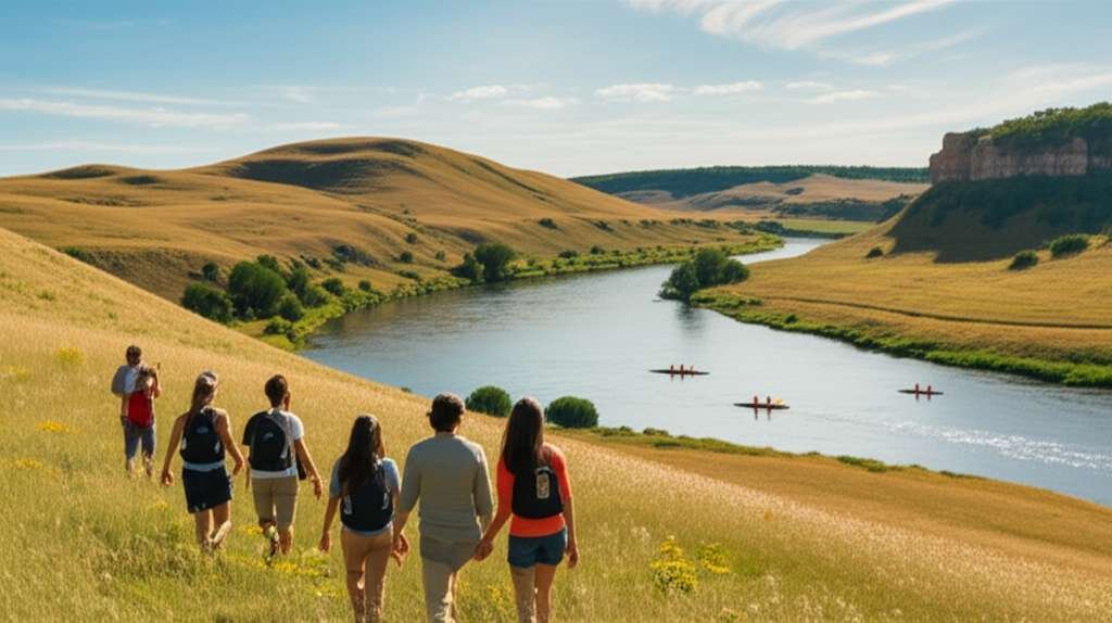 Generate a high-quality, relevant image prompt for an article about: 15 Astonishing Nebraska Adventu