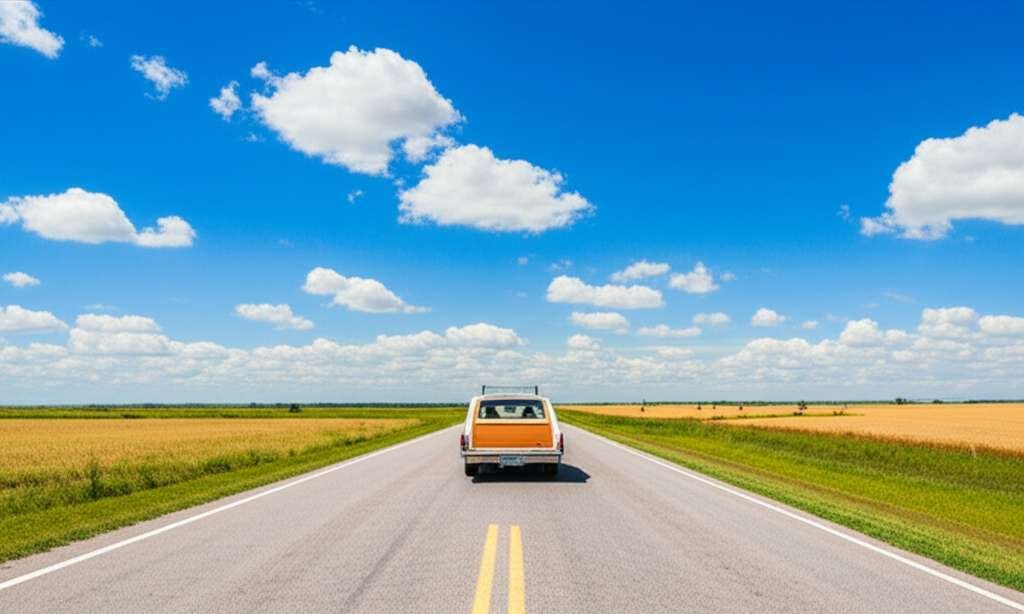 Generate a high-quality, relevant image prompt for an article about: 10 Road Trips In Nebraska: Amaz