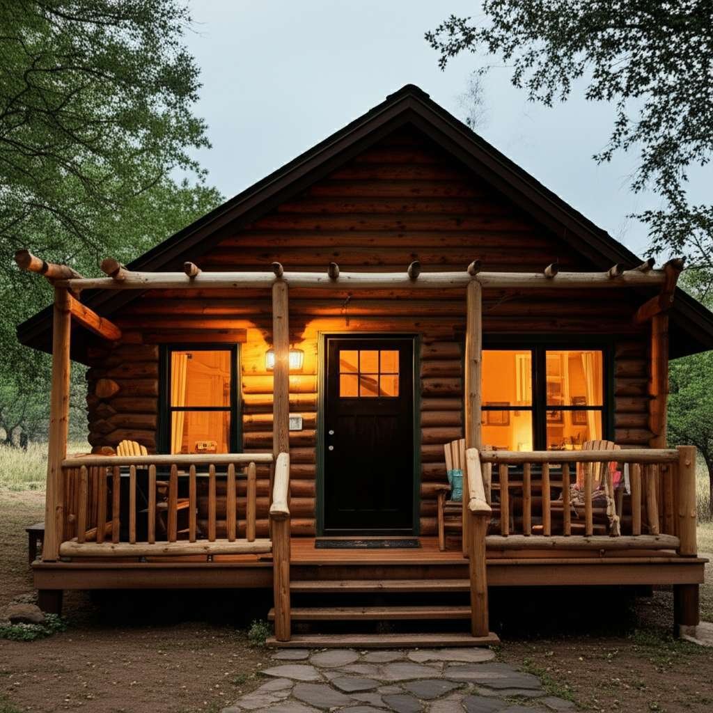 Generate a high-quality, relevant image prompt for an article about: 6 Romantic Cabins Nebraska: Per