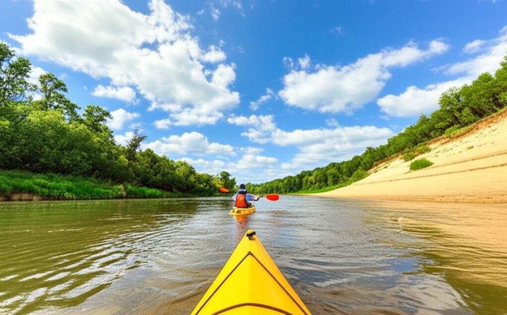 Generate a high-quality, relevant image prompt for an article about: 7 Outdoor Adventures In Nebrask