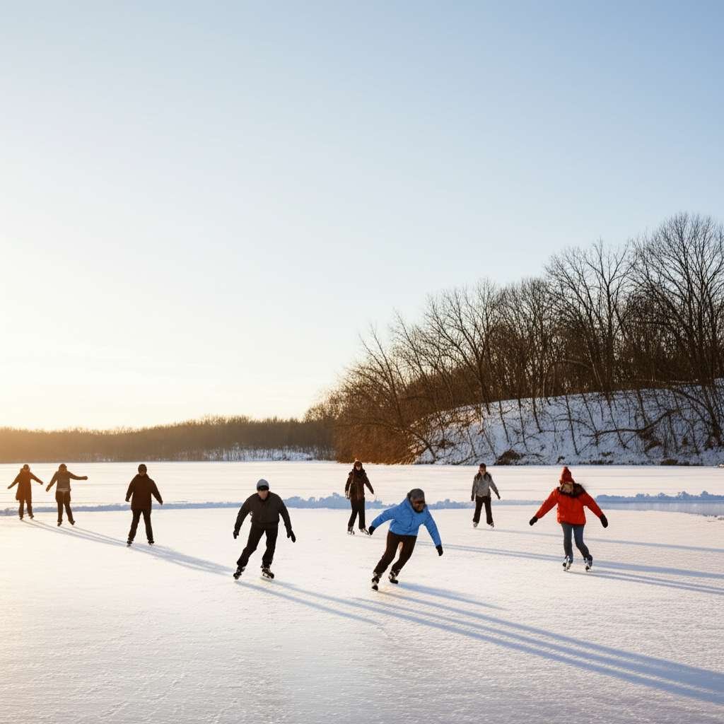 Generate a high-quality, relevant image prompt for an article about: 12 Winter Activities In Nebrask