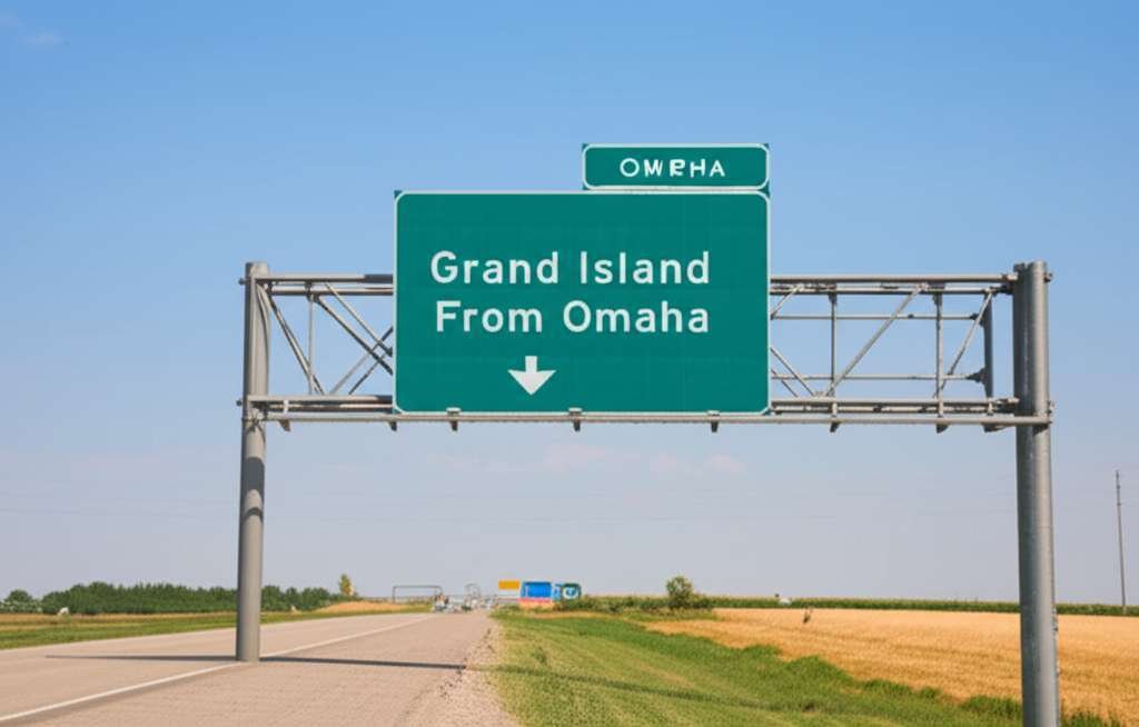 Generate a high-quality, relevant image prompt for an article about: How Far Is Grand Island From Om