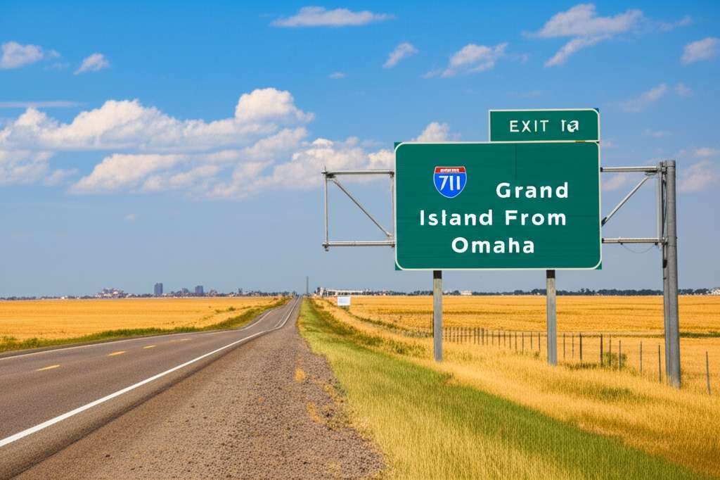 Generate a high-quality, relevant image prompt for an article about: How Far Is Grand Island From Om