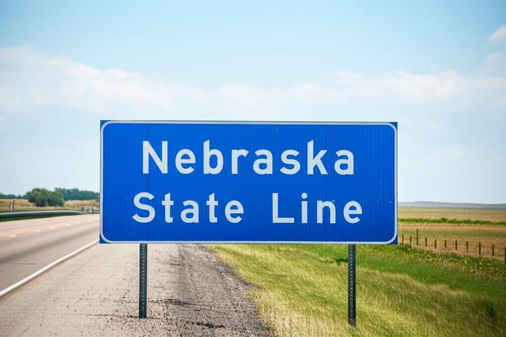 Generate a high-quality, relevant image prompt for an article about: How Far To Nebraska State Line: