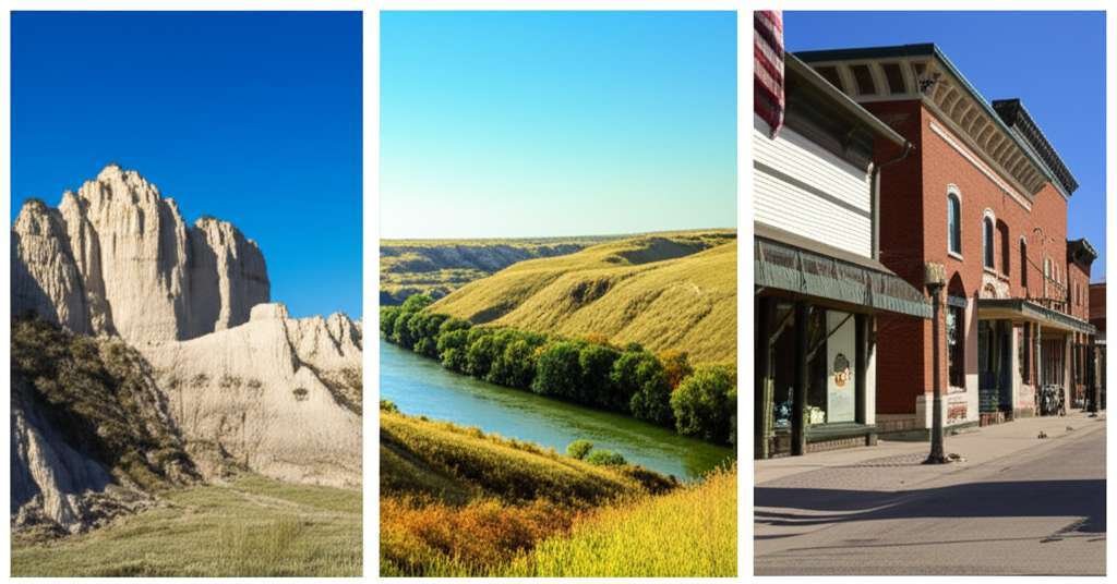 Generate a high-quality, relevant image prompt for an article about: Three Places To Visit In Nebras