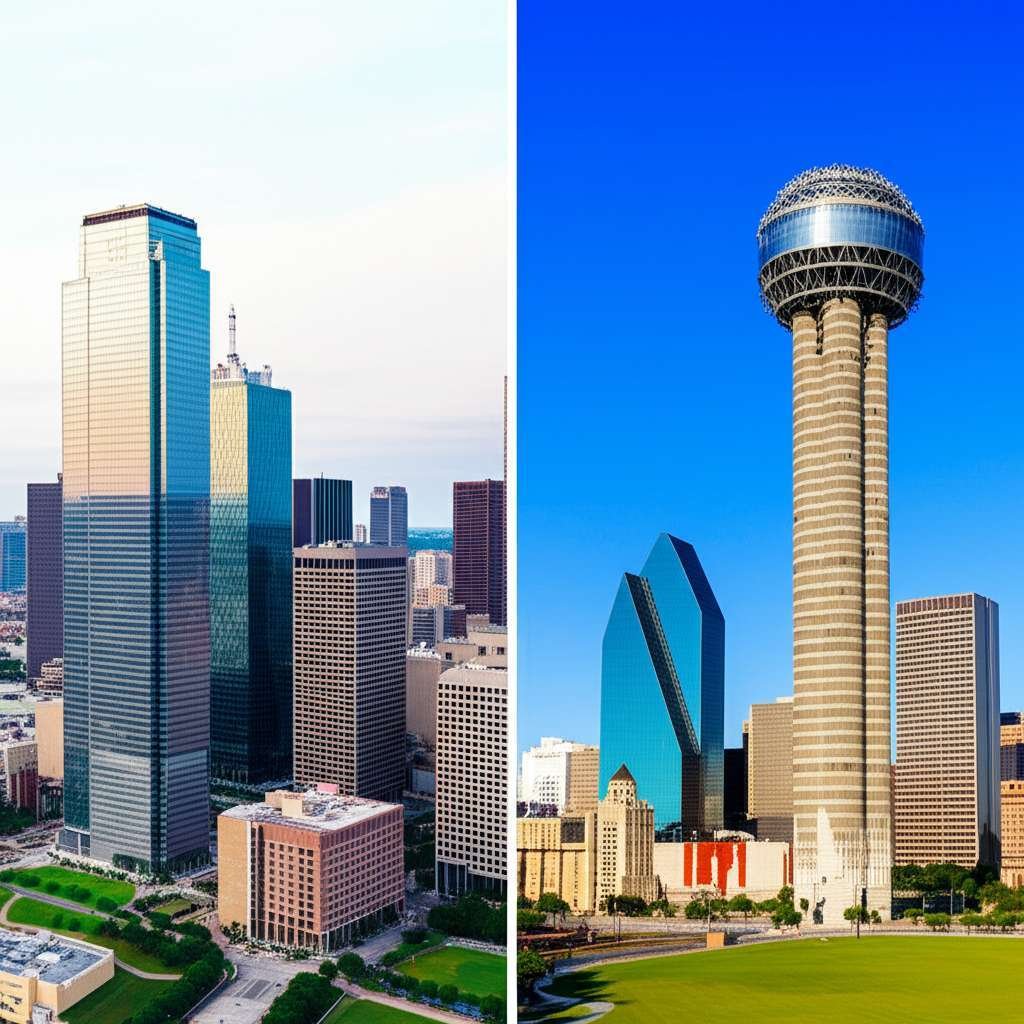 Generate a high-quality, relevant image prompt for an article about: Is Dallas or Houston Better to