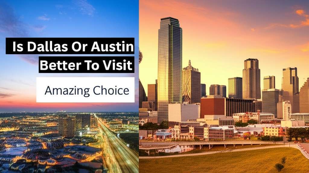 Generate a high-quality, relevant image prompt for an article about: Is Dallas Or Austin Better To V