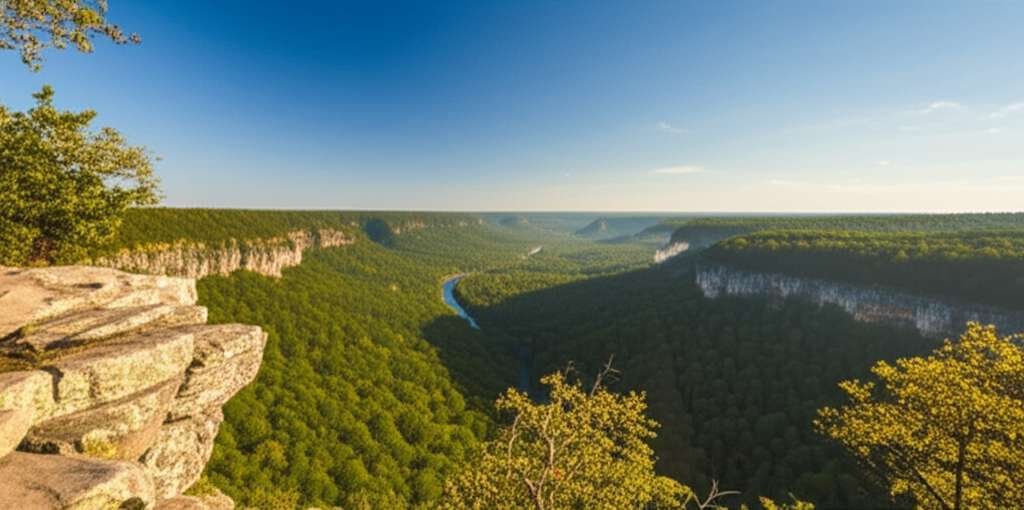 Generate a high-quality, relevant image prompt for an article about: Places to Visit in Arkansas Fro