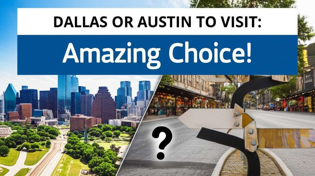 Generate a high-quality, relevant image prompt for an article about: Dallas Or Austin To Visit: Amaz