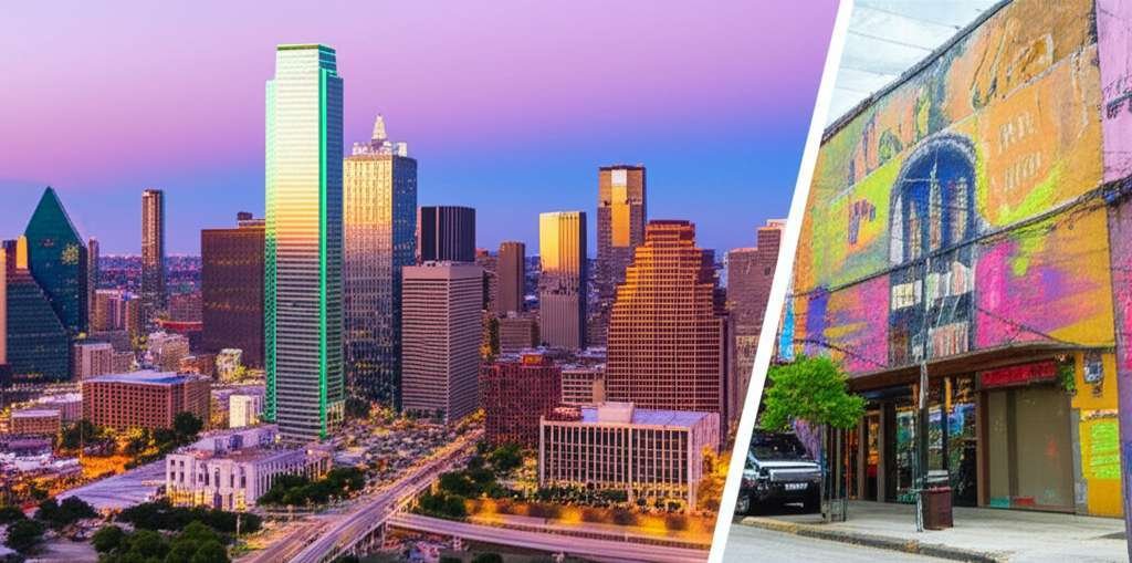 Generate a high-quality, relevant image prompt for an article about: Dallas Or Austin To Visit: Amaz