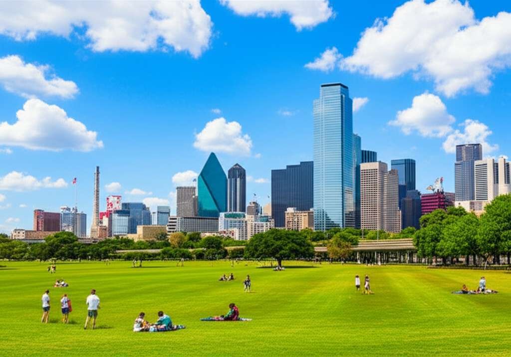 Generate a high-quality, relevant image prompt for an article about: Best Time To Visit Dallas Texas