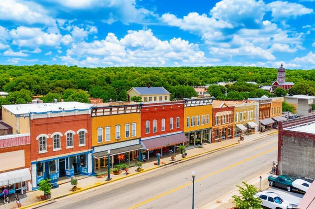 Generate a high-quality, relevant image prompt for an article about: Beautiful Small Towns In Texas: