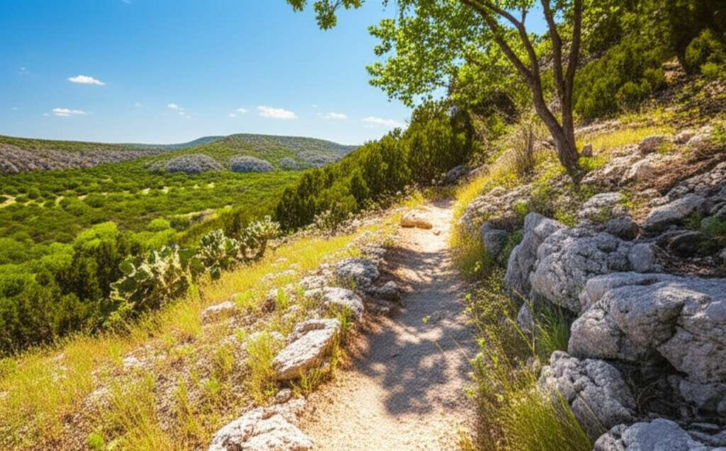 Generate a high-quality, relevant image prompt for an article about: Best Hiking Spots In Texas: Ama