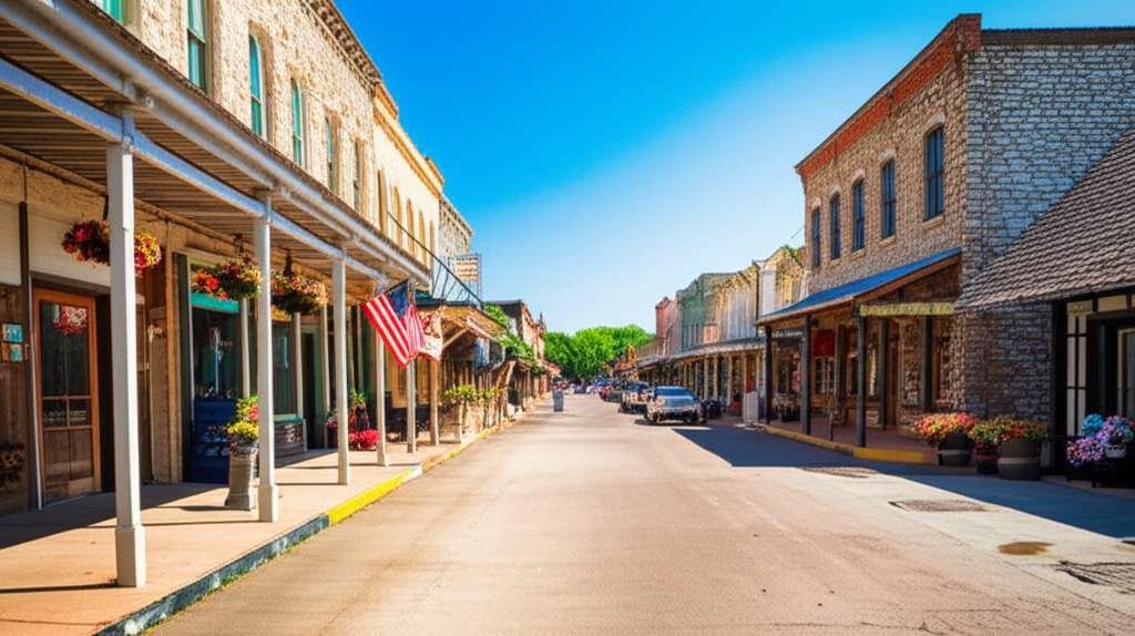 Generate a high-quality, relevant image prompt for an article about: Beautiful Small Towns In Texas: