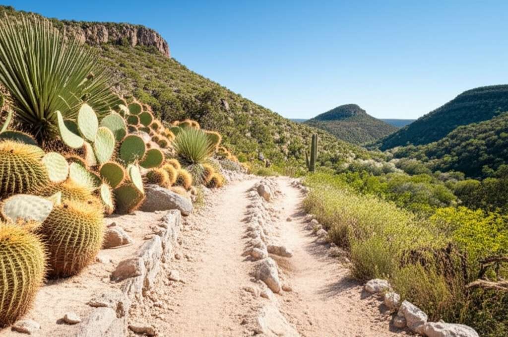 Generate a high-quality, relevant image prompt for an article about: Best Hiking Spots in Texas: Ama