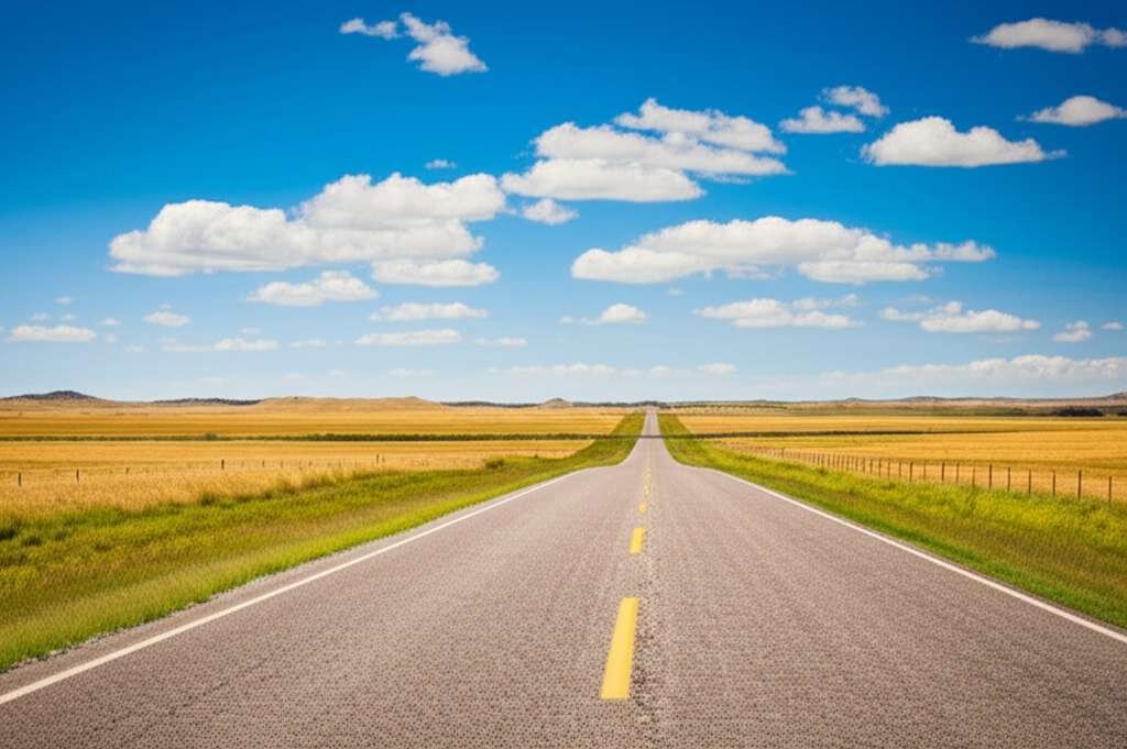 Generate a high-quality, relevant image prompt for an article about: 12 Scenic Drives In North Dakot