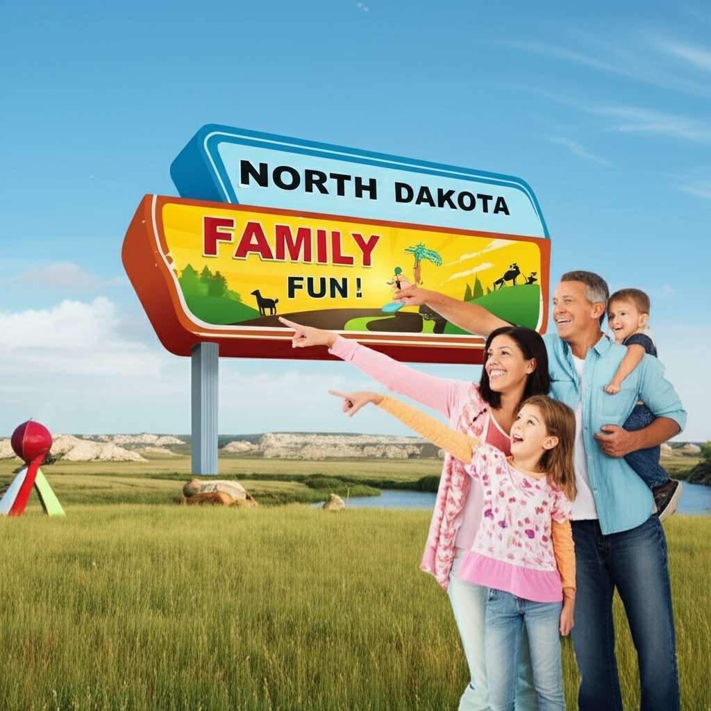 Generate a high-quality, relevant image prompt for an article about: 9 Family Attractions In North D