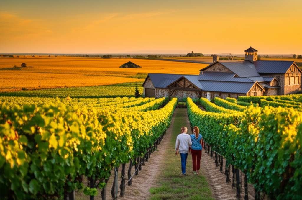 Generate a high-quality, relevant image prompt for an article about: 6 Wineries in North Dakota: Ama