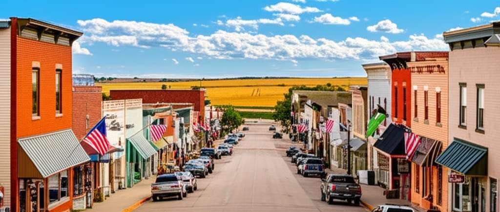Generate a high-quality, relevant image prompt for an article about: 10 Small Towns In North Dakota: