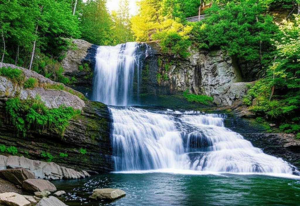 Generate a high-quality, relevant image prompt for an article about: 7 Waterfalls Near Laval: Stunni