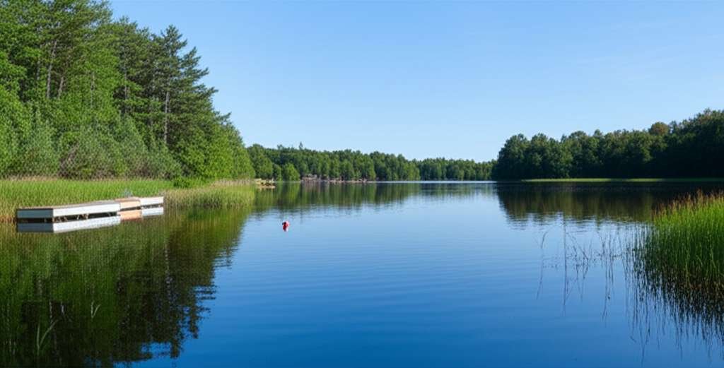 Generate a high-quality, relevant image prompt for an article about: 8 Lakes Near Laval: Breathtakin
