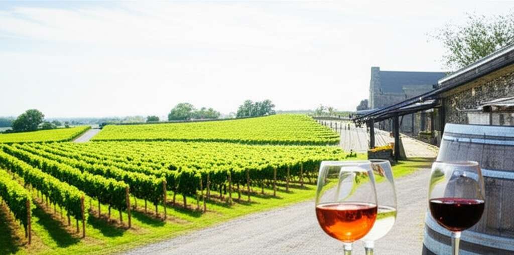 Generate a high-quality, relevant image prompt for an article about: 6 Wineries Near Laval: Discover