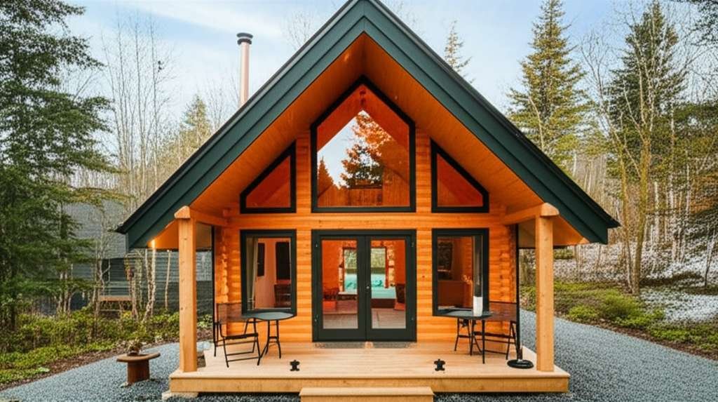 Generate a high-quality, relevant image prompt for an article about: 6 Romantic Cabins Near Laval: A