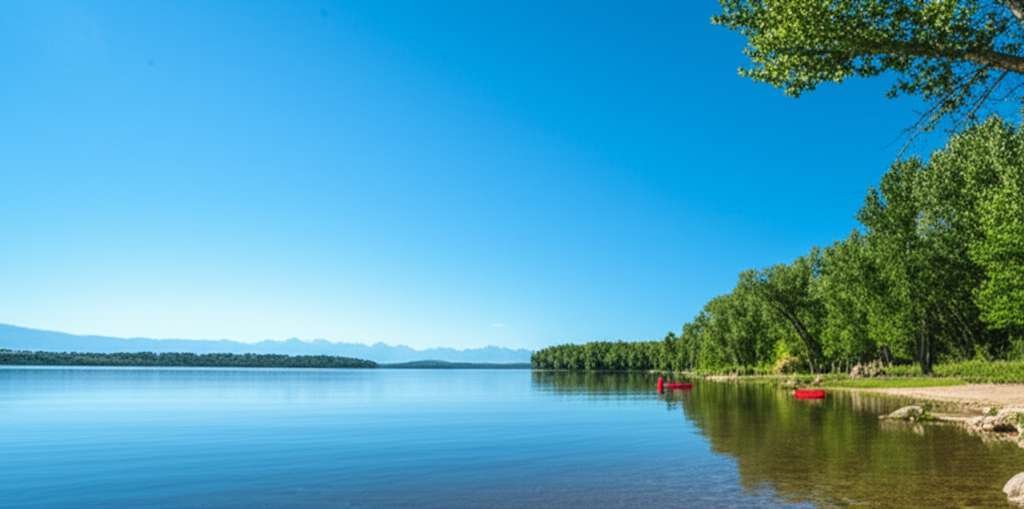 Generate a high-quality, relevant image prompt for an article about: 8 Lakes Near Lethbridge: Amazin