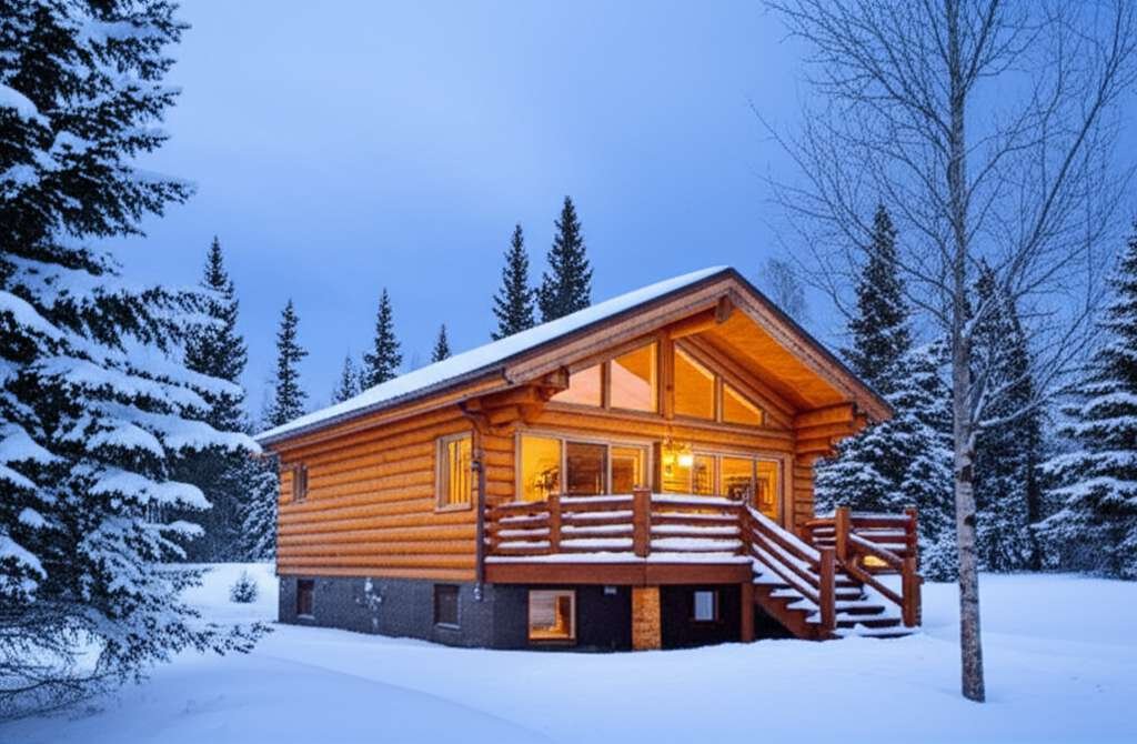 Generate a high-quality, relevant image prompt for an article about: 6 Romantic Cabins In North Dako