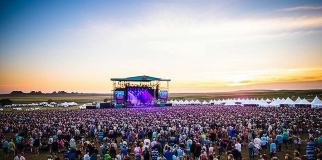 Generate a high-quality, relevant image prompt for an article about: 9 Music Festivals In North Dako