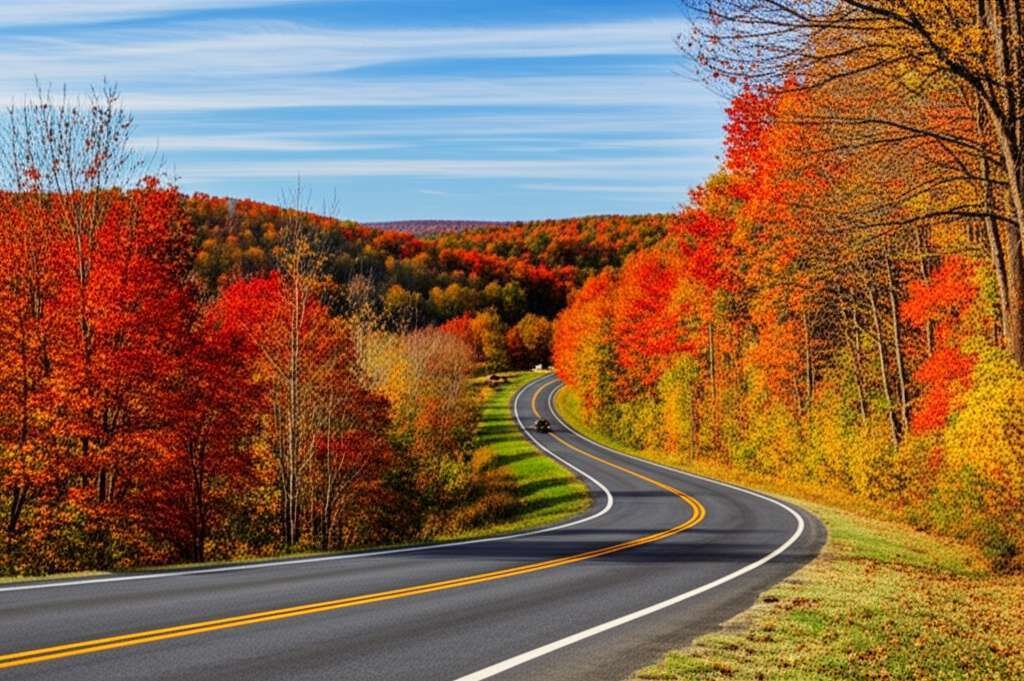 Generate a high-quality, relevant image prompt for an article about: 12 Scenic Drives In Ohio: Amazi