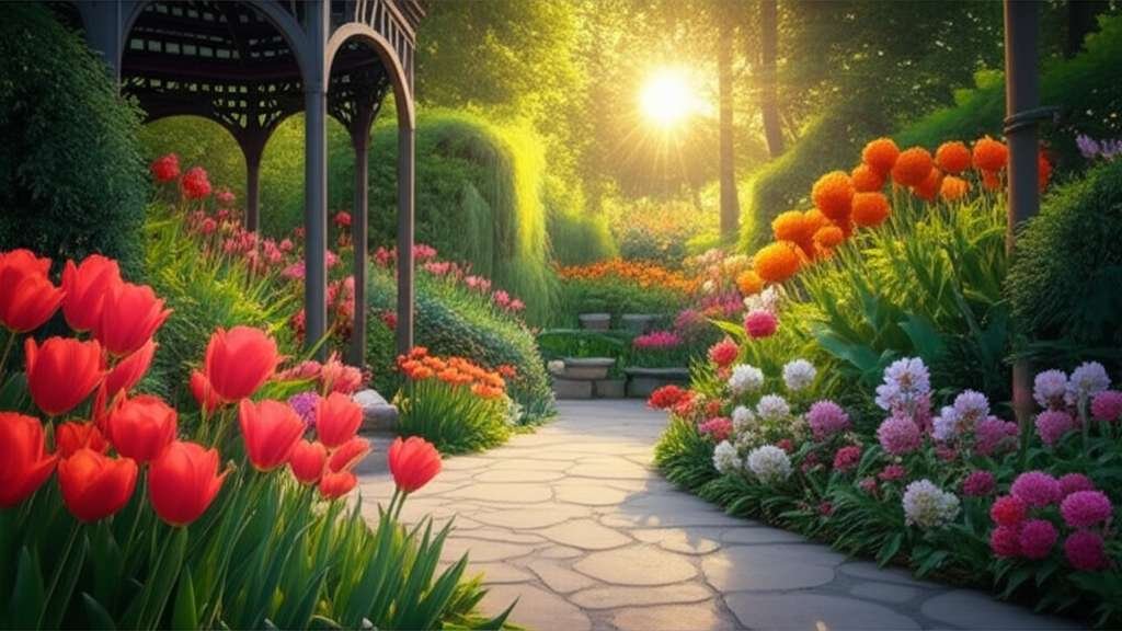 Generate a high-quality, relevant image prompt for an article about: 8 Gardens in Ohio: Amazing Esca