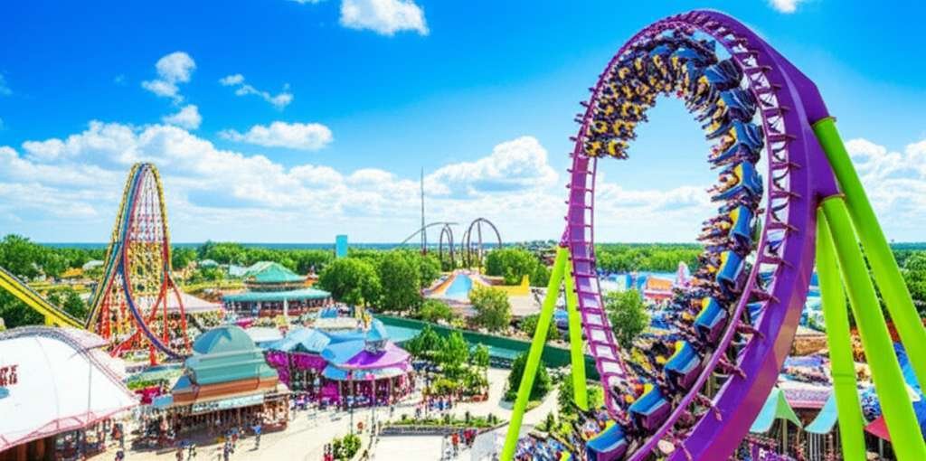 Generate a high-quality, relevant image prompt for an article about: 12 Amusement Parks In Ohio: Ama