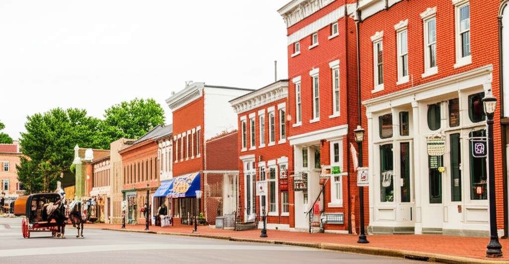 Generate a high-quality, relevant image prompt for an article about: 9 Historic Towns In Ohio: Amazi