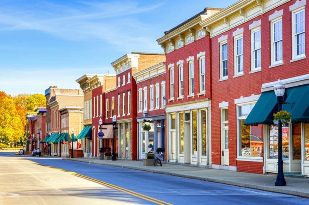 Generate a high-quality, relevant image prompt for an article about: 9 Historic Towns In Ohio: Amazi