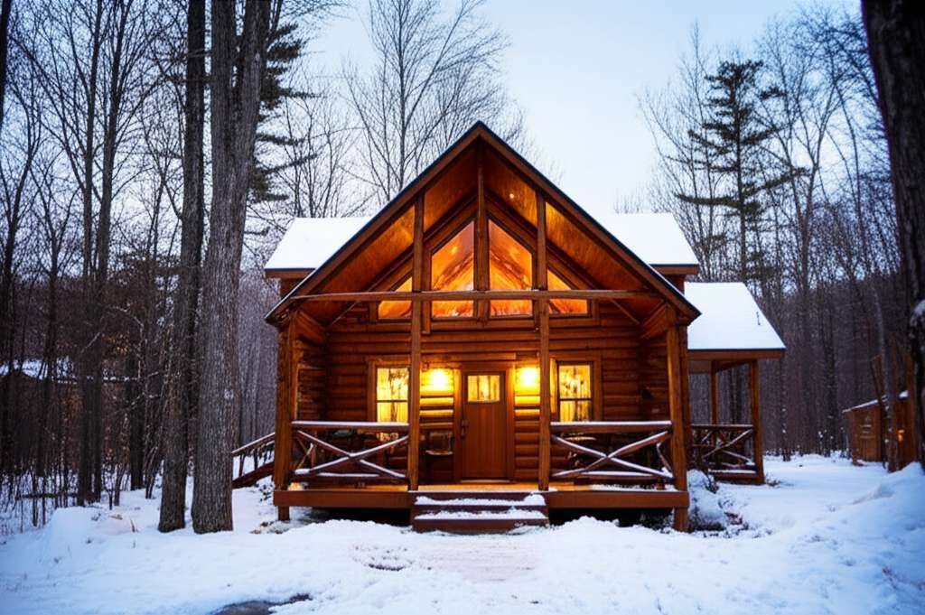 Generate a high-quality, relevant image prompt for an article about: 6 Romantic Cabins In Ohio: Ulti