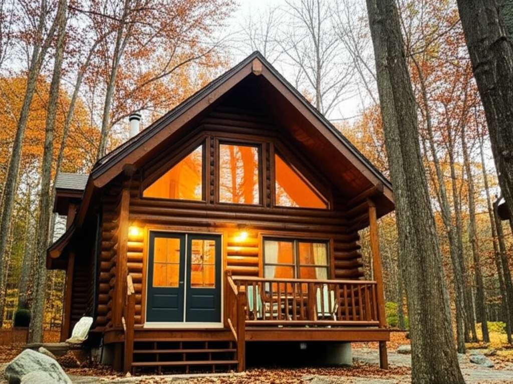 Generate a high-quality, relevant image prompt for an article about: 6 Romantic Cabins In Ohio: Ulti