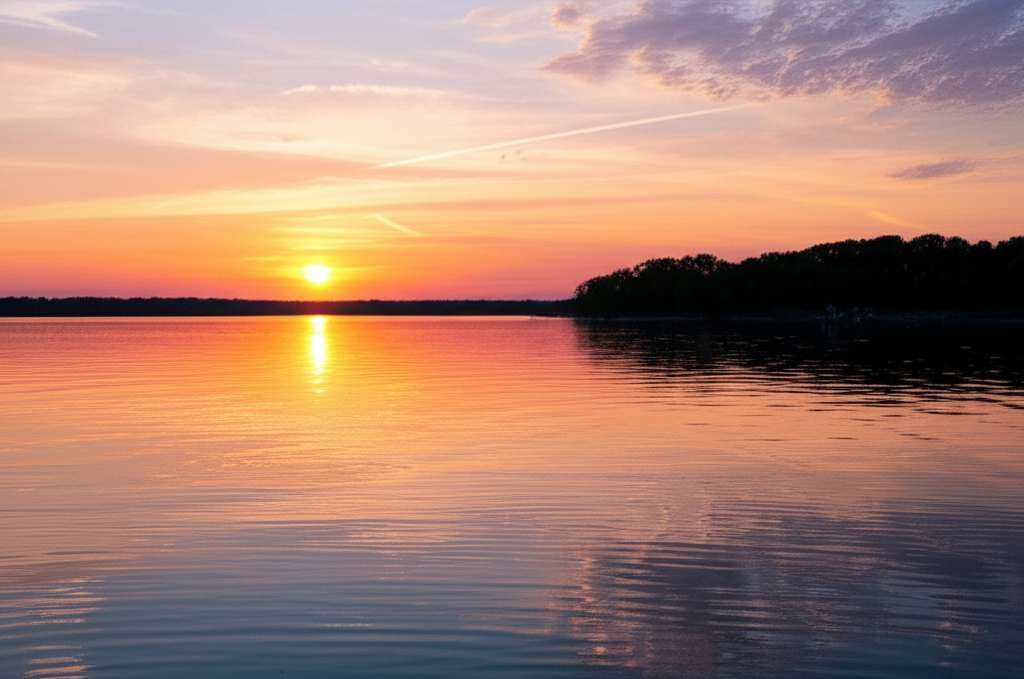 Generate a high-quality, relevant image prompt for an article about: 8 Lakes In Oklahoma: Stunning G