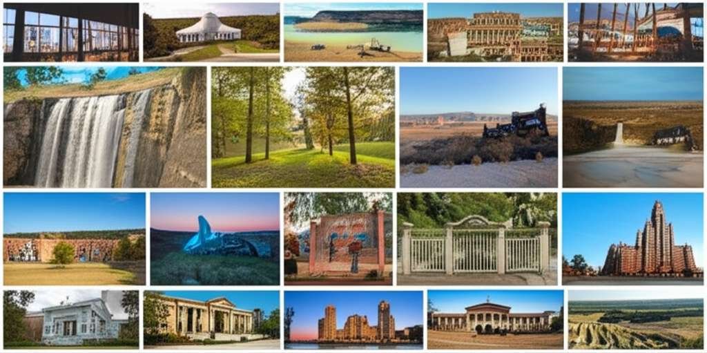 Generate a high-quality, relevant image prompt for an article about: 15 Tourist Attractions in Oklah