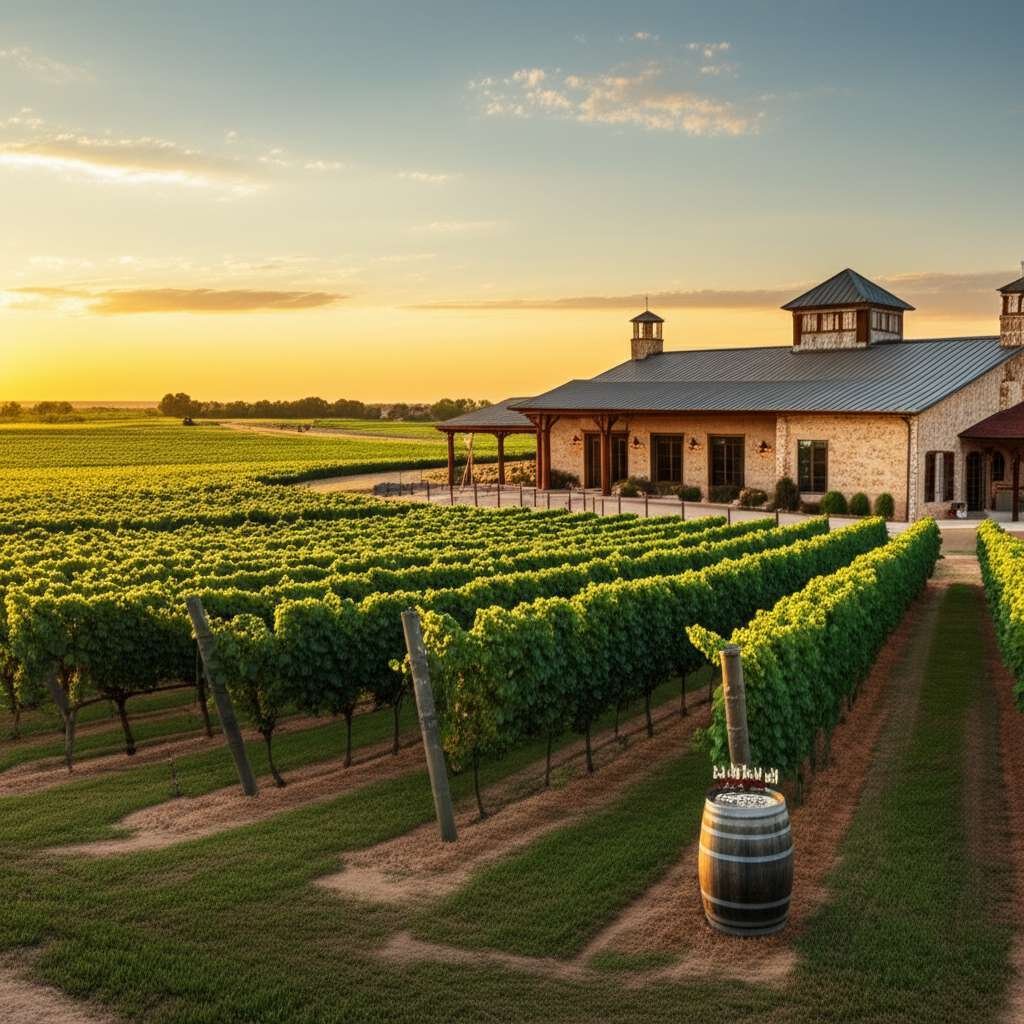 Generate a high-quality, relevant image prompt for an article about: 6 Wineries In Oklahoma: Amazing