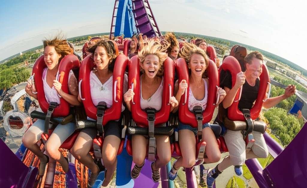 Generate a high-quality, relevant image prompt for an article about: 12 Amusement Parks In Oklahoma: